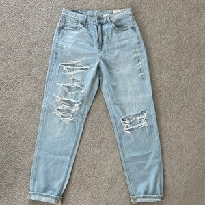American Eagle Outfitters Mom Straight Light Blue Boyfriend Jeans